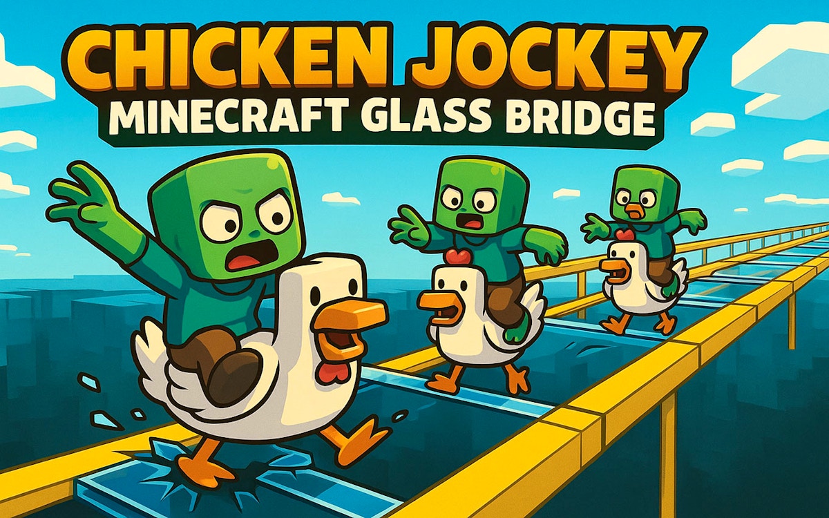 Chicken Jockey: Minecraft Glass Bridge