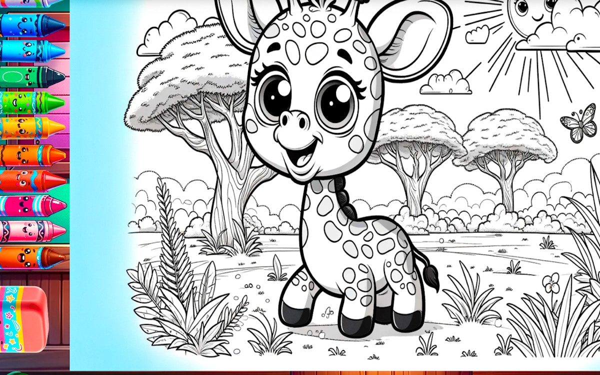 Coloring book cute animals