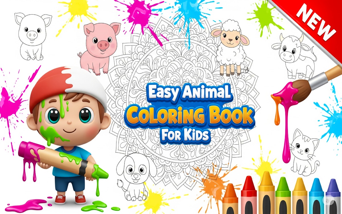 Easy Animal Coloring Book for Kids