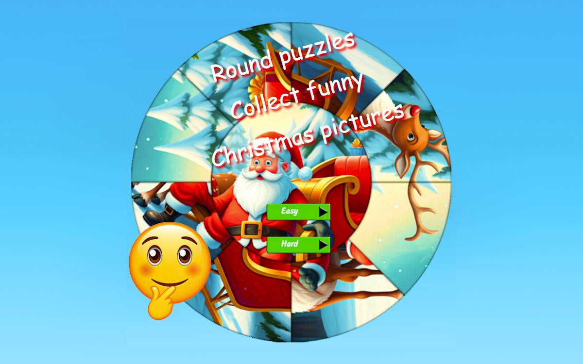 Round jigsaw Puzzle Collect funny Christmas pictures