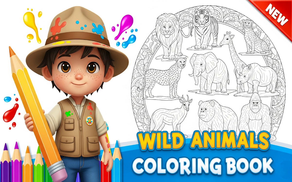 Wild Animals Coloring Book
